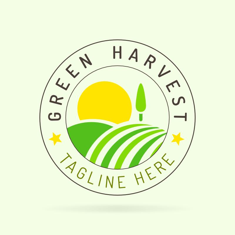 Green Harvest Farm Logo Template