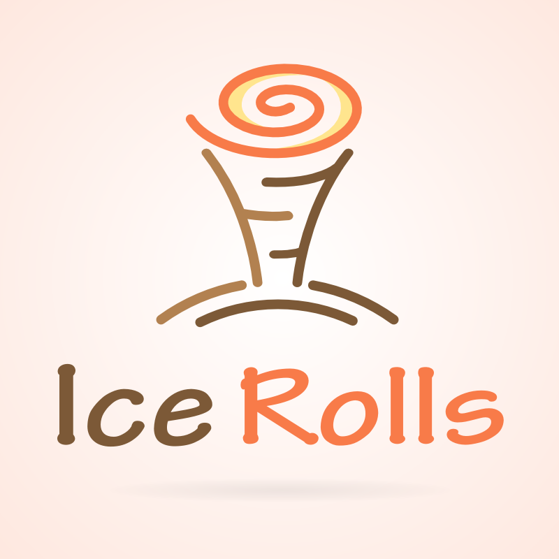Frozen Rolls n' Dessert Restaurant Logo Template