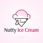 Nutty Ice Cream Restaurant Logo Template