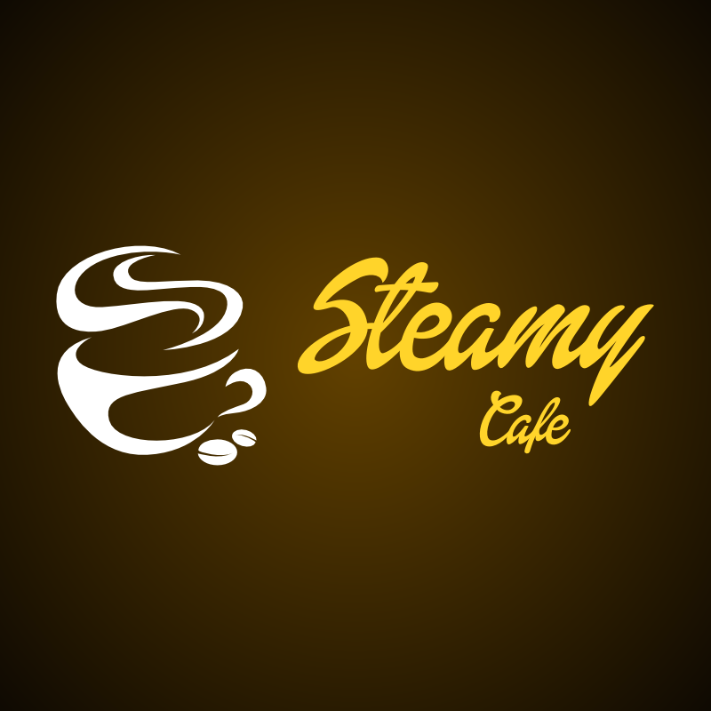 Steamy Cafe Restaurant Logo Template