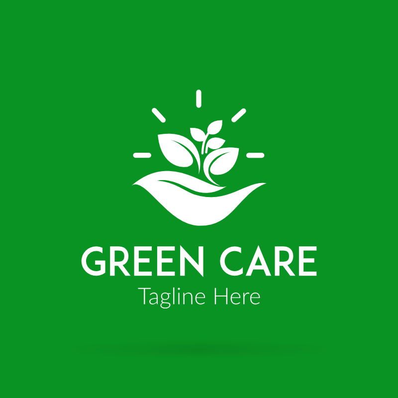 Green Care Farm Logo Template